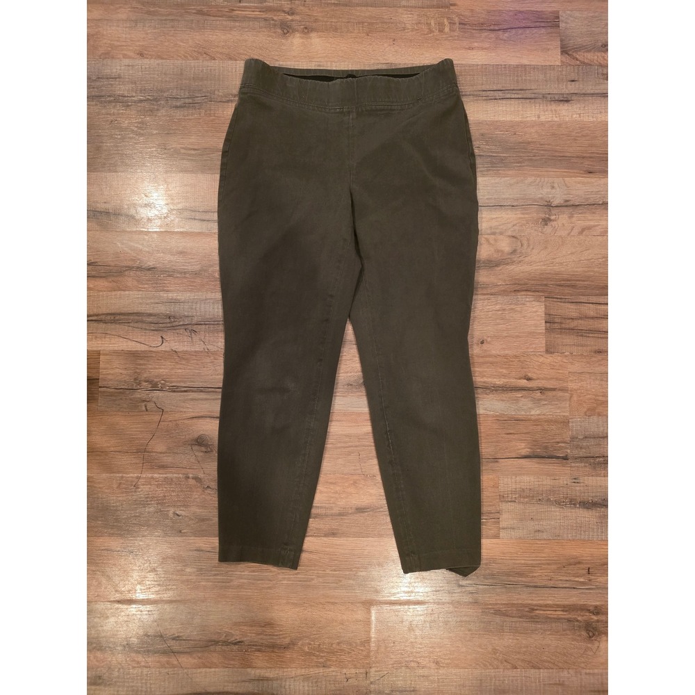 Talbots Essex Ankle Curvy Pants Olive Green Pull On Trousers Size 2P Petite